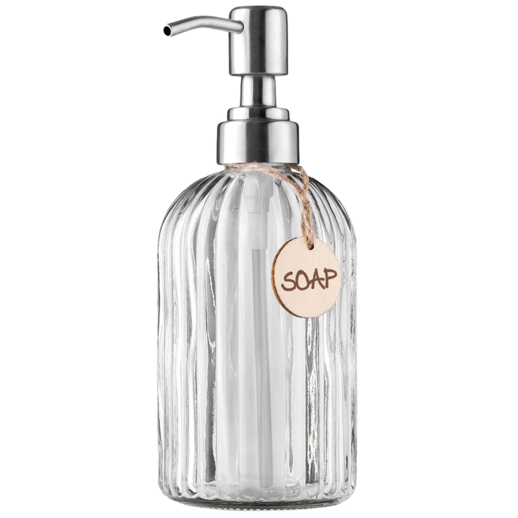 Easy Press Pump Clear Glass Hand Soap Dispenser by Zulay Kitchen
