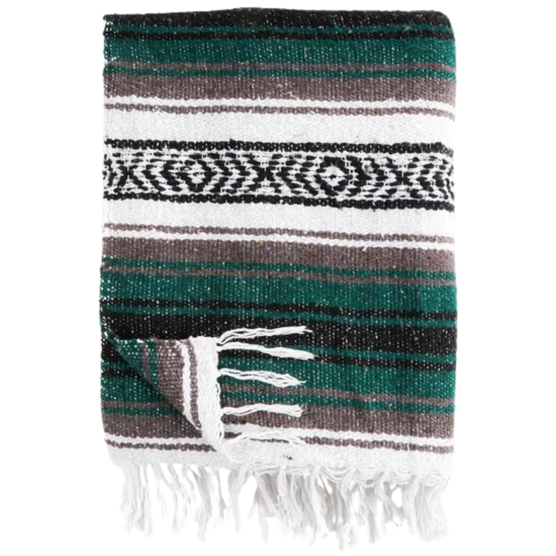Hydration Nation Handcrafted Mexican Blanket - Bottle Green by Zulay Kitchen