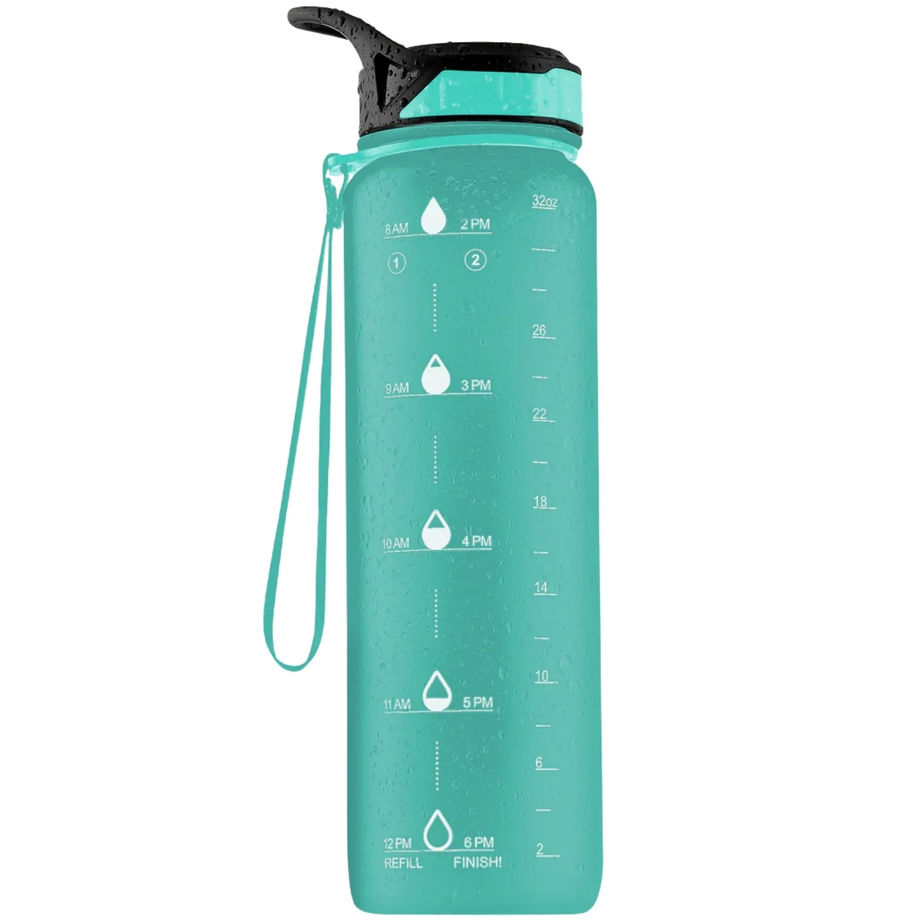 Hydration Nation Water Bottle With Time Marker (32 oz)- Mint Green by Zulay Kitchen