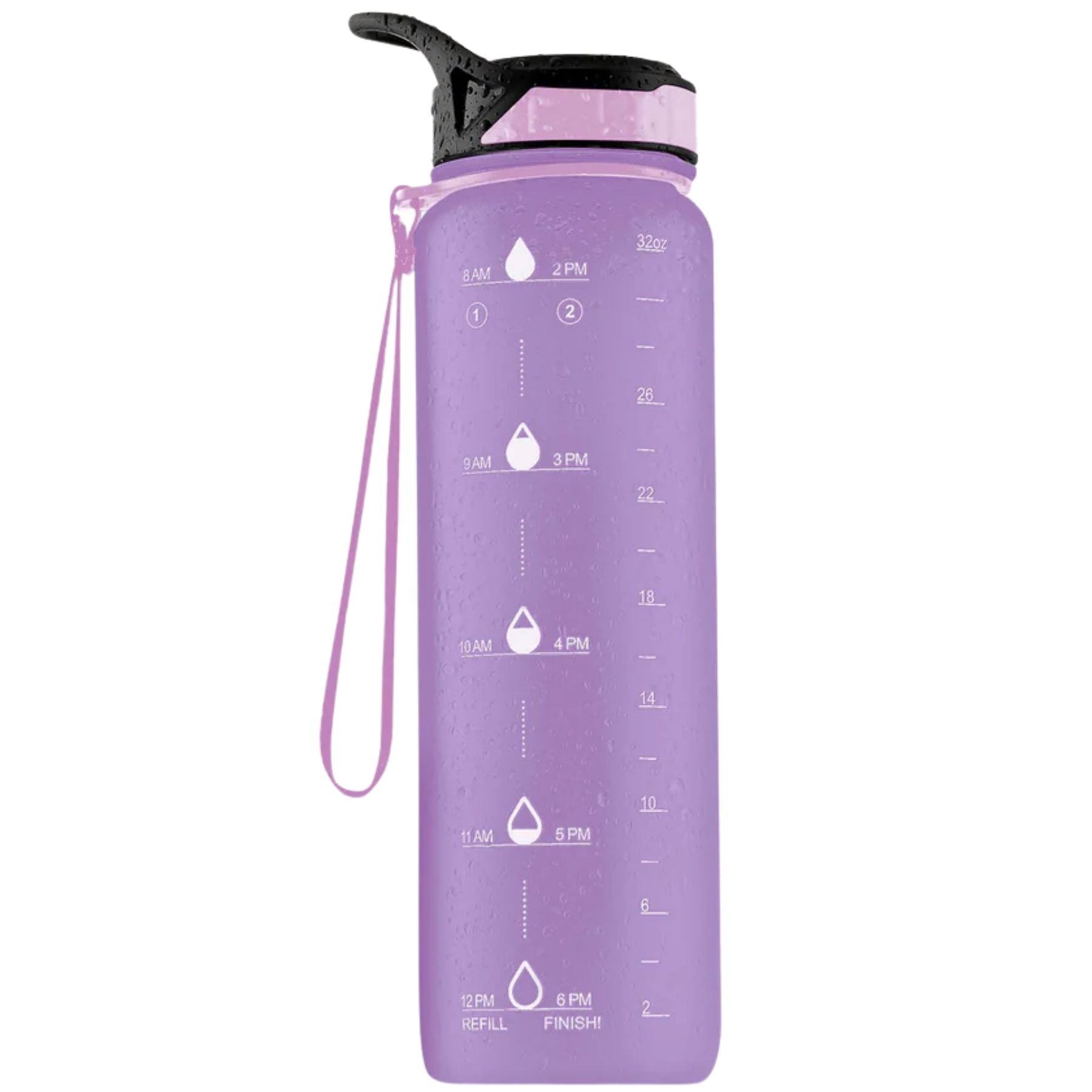 Hydration Nation Water Bottle With Time Marker (32 oz) - Purple by Zulay Kitchen