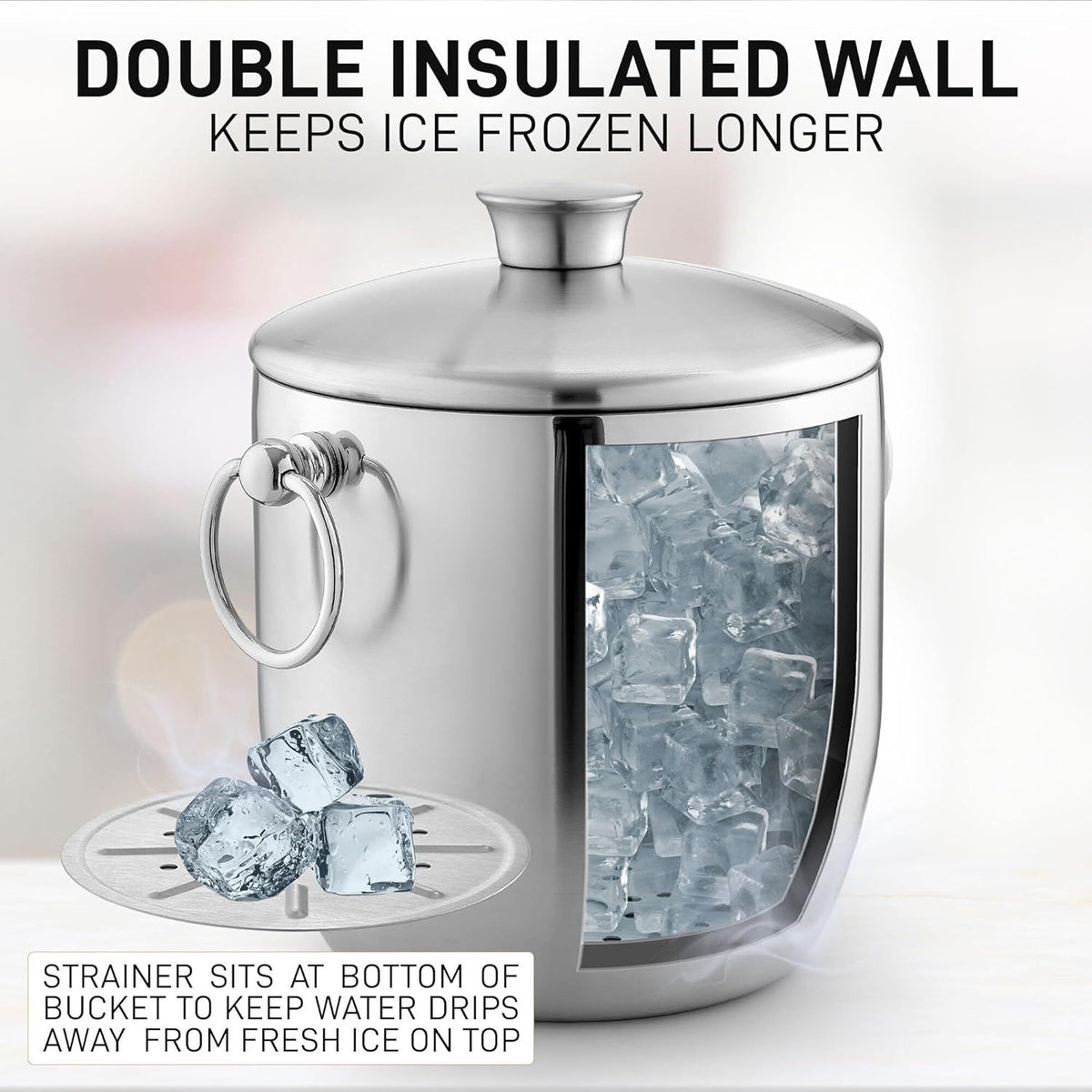 Chill in Style: Premium Stainless Steel Ice Bucket Set by Zulay