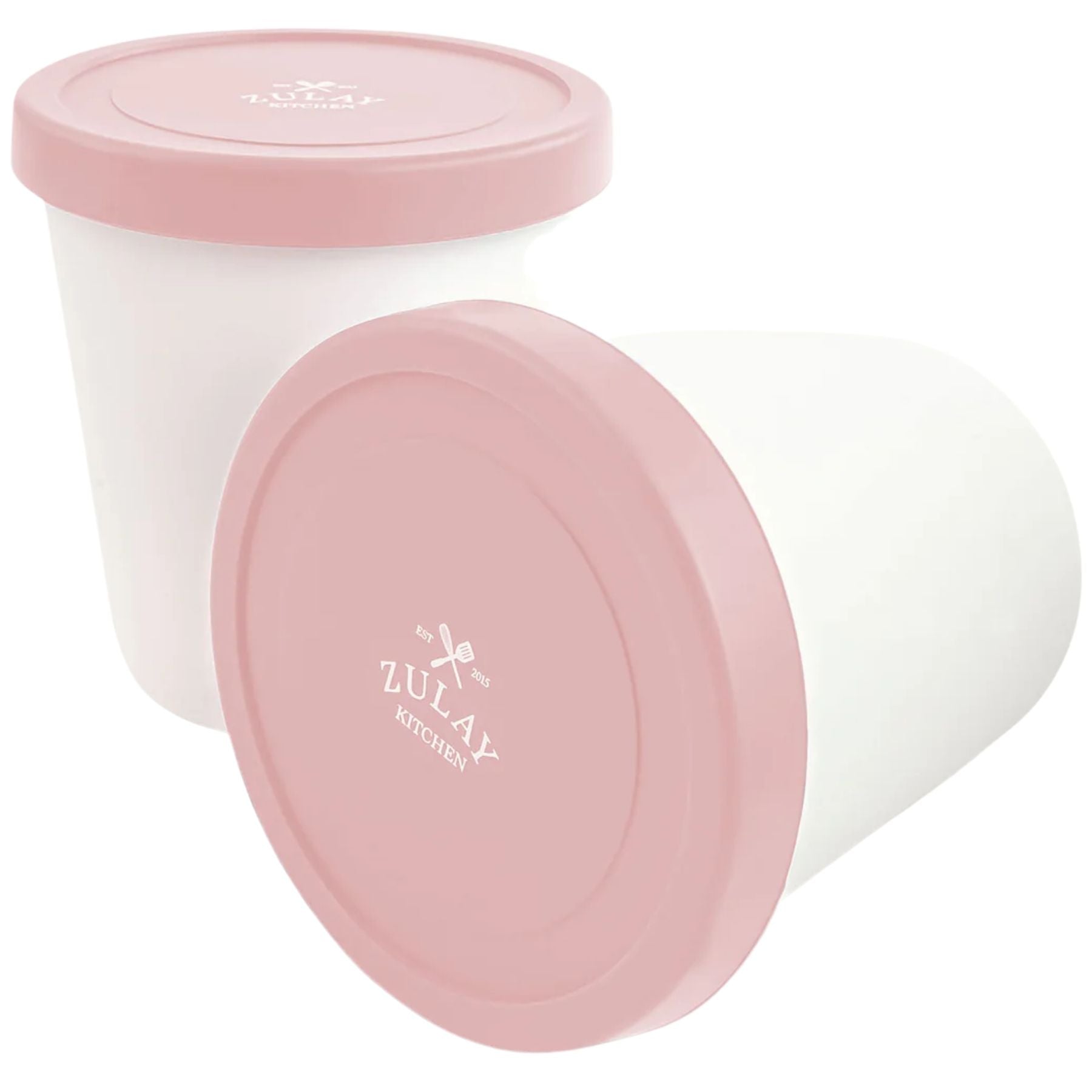 Ice Cream Containers with Lids 2 Pack- Pink by Zulay Kitchen