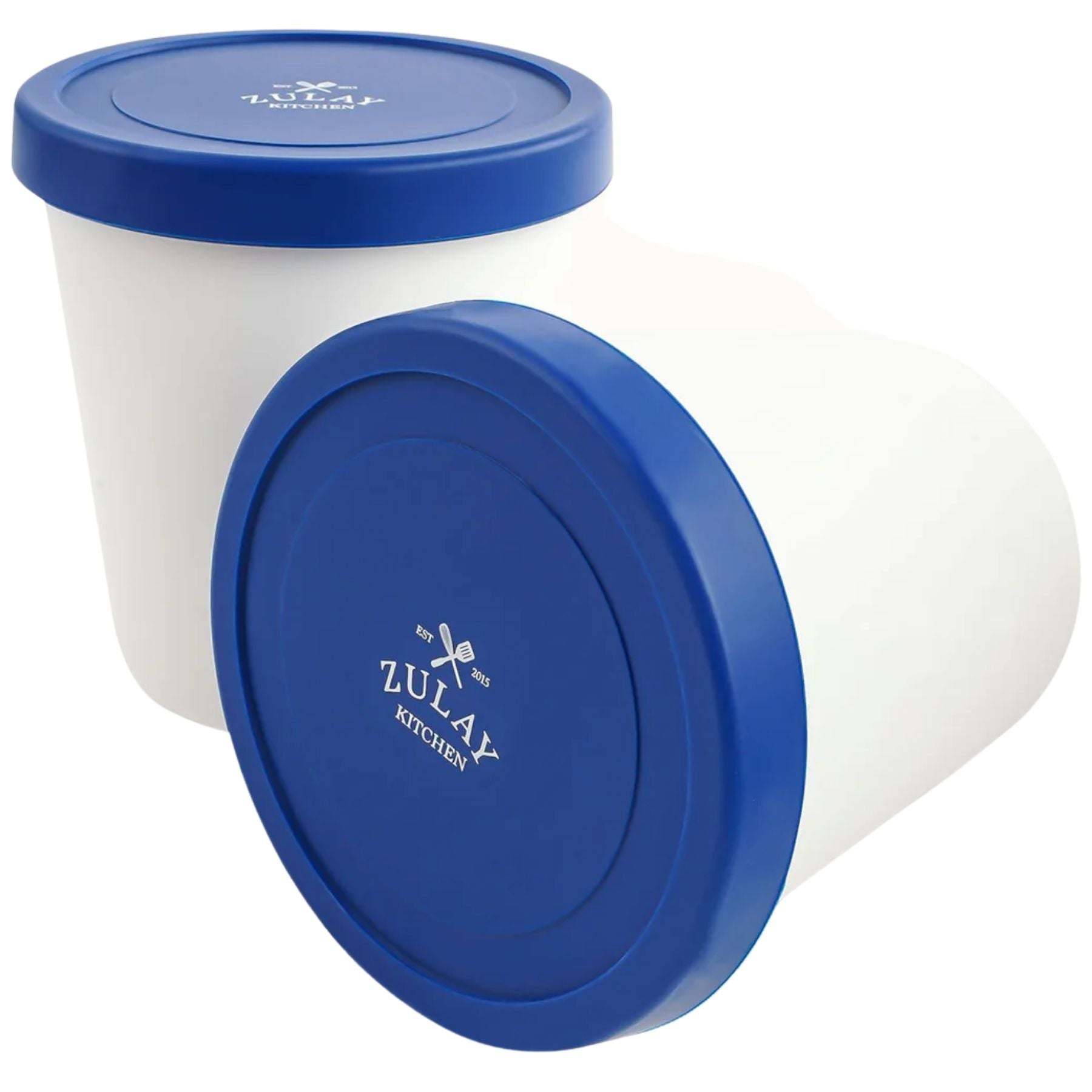 Ice Cream Containers with Lids 2 Pack -Blue by Zulay Kitchen