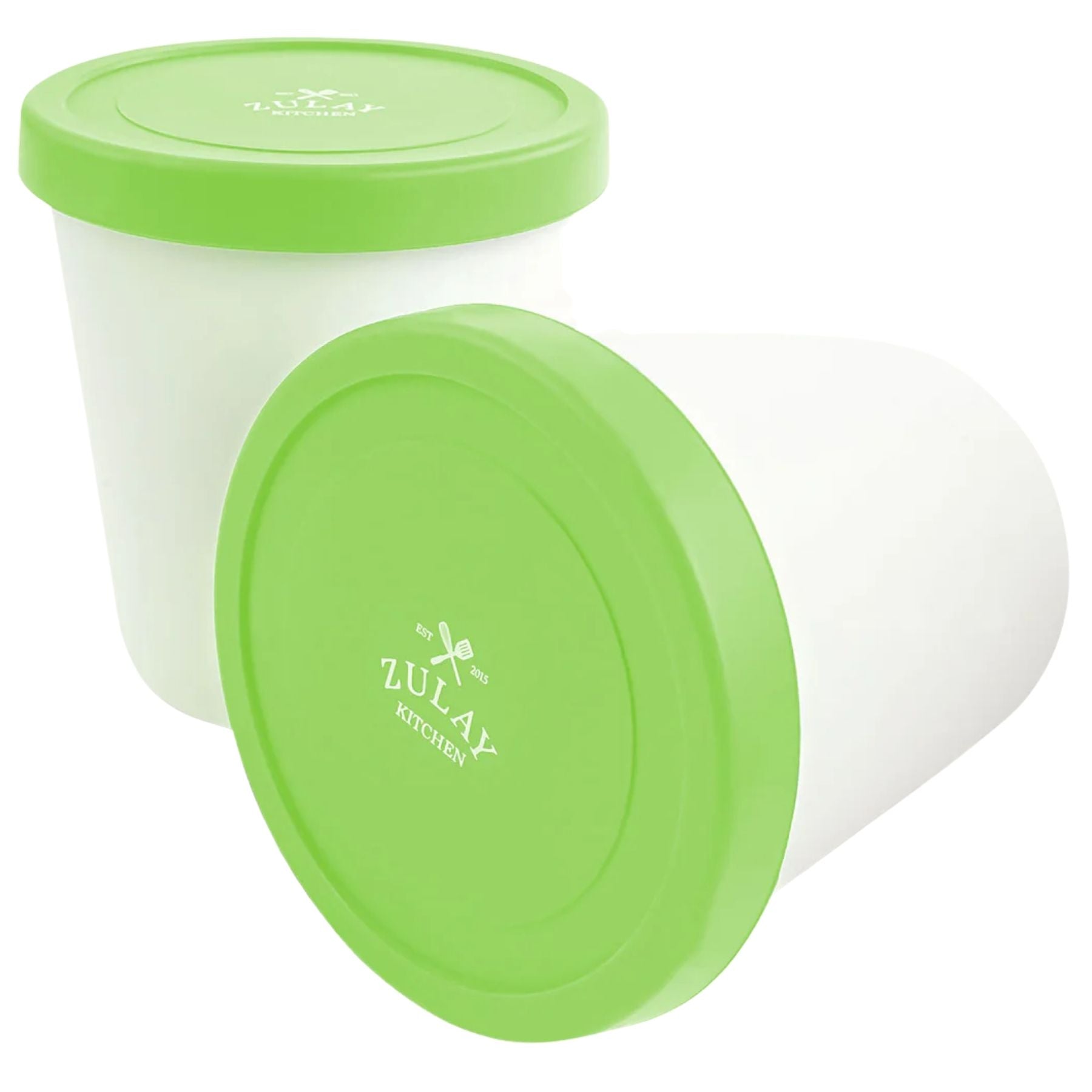 Ice Cream Containers with Lids 2 Pack- Green by Zulay Kitchen