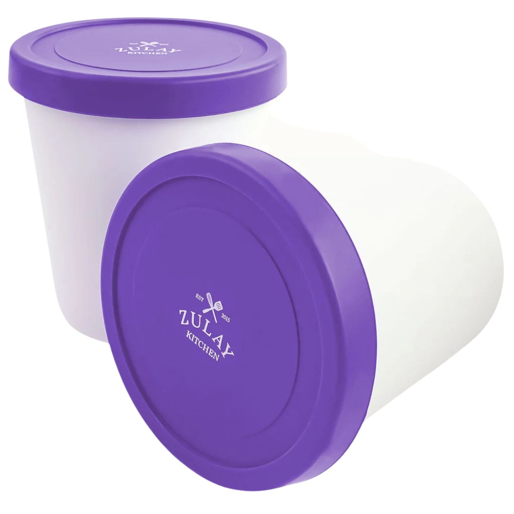Ice Cream Containers with Lids 2 Pack -Purple by Zulay Kitchen