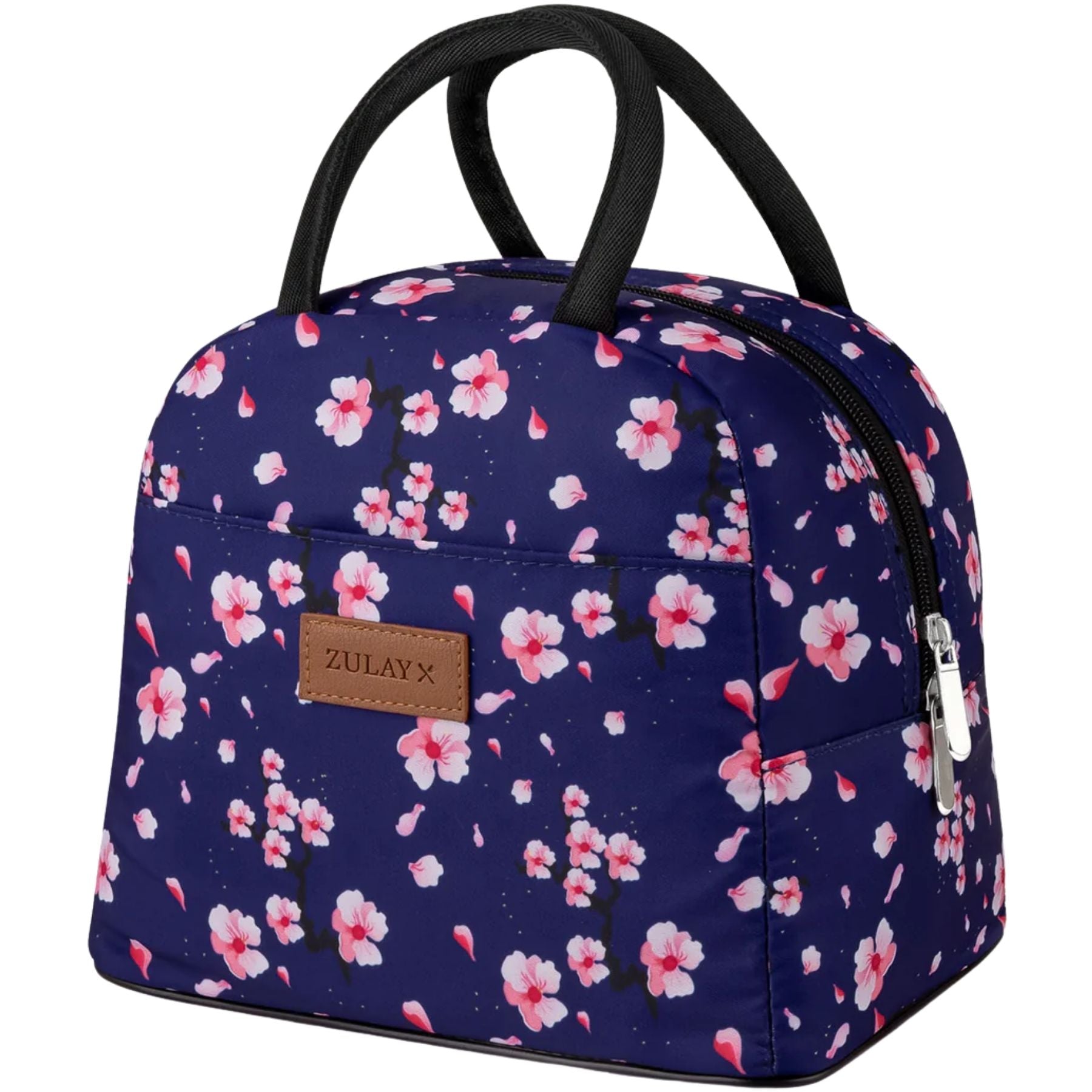 Insulated Lunch Box-Blue with pink flowers by Zulay Kitchen
