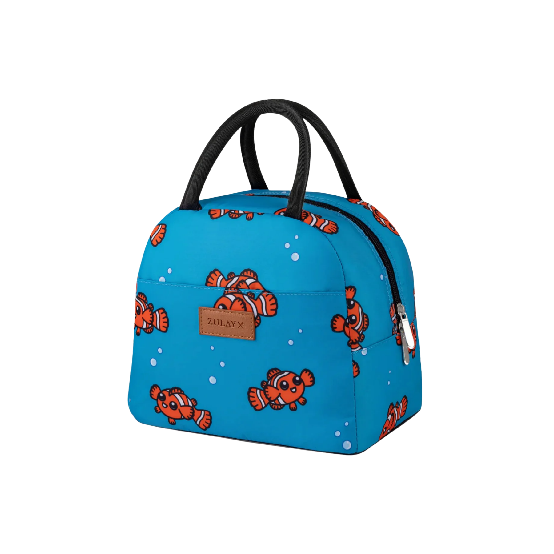 Insulated Tote Lunch Bag With Soft Padded Handles-Teal Fish by Zulay Kitchen