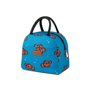 Insulated Tote Lunch Bag With Soft Padded Handles-Teal Fish by Zulay Kitchen