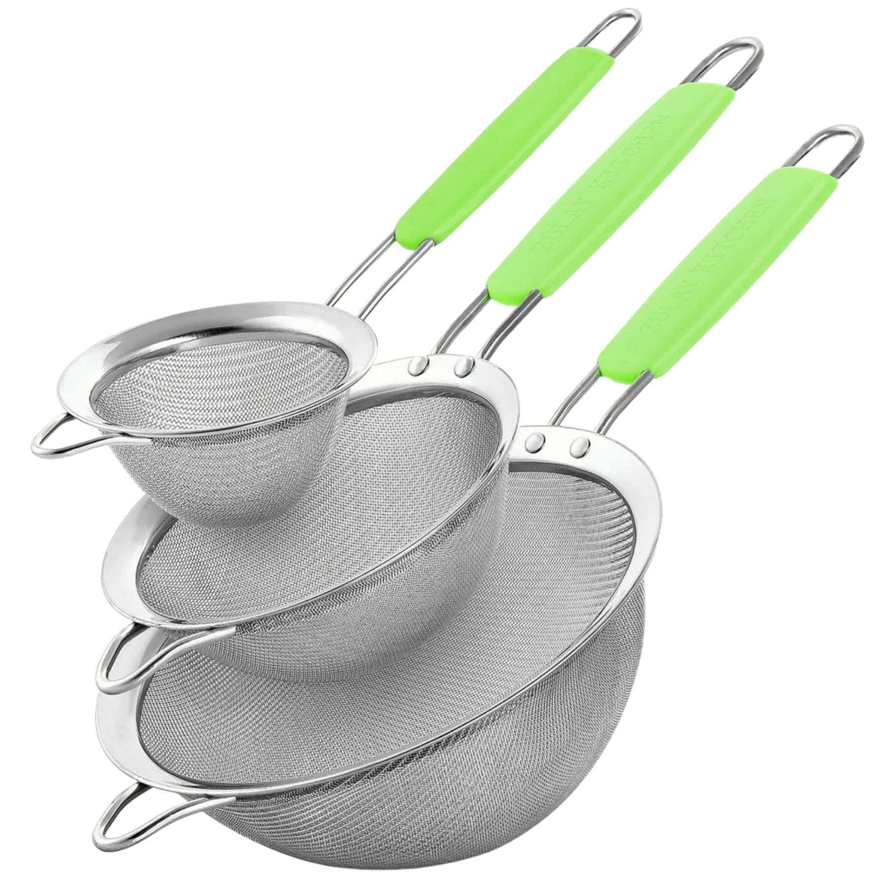 Kitchen Strainer (Set of 3)-Green by Zulay Kitchen