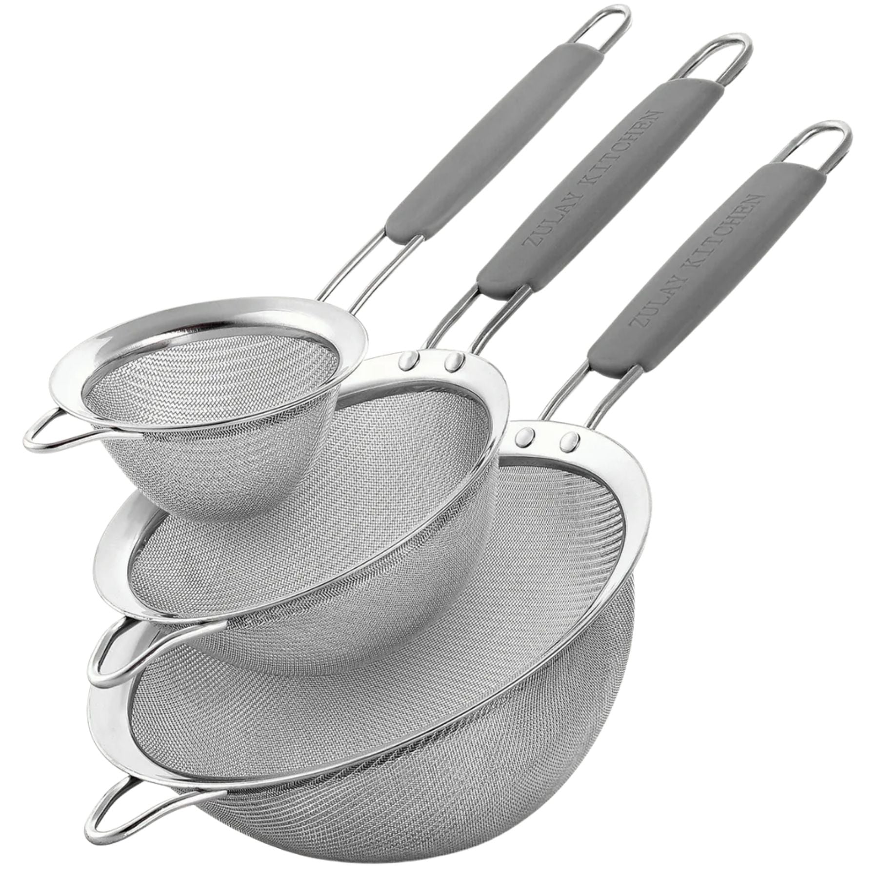 Kitchen Strainer (Set of 3)-Gray by Zulay Kitchen