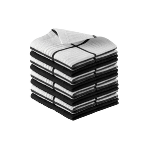 Kitchen Towels-8 Pack 12 x 12 Square (Black) by Zulay kitchen