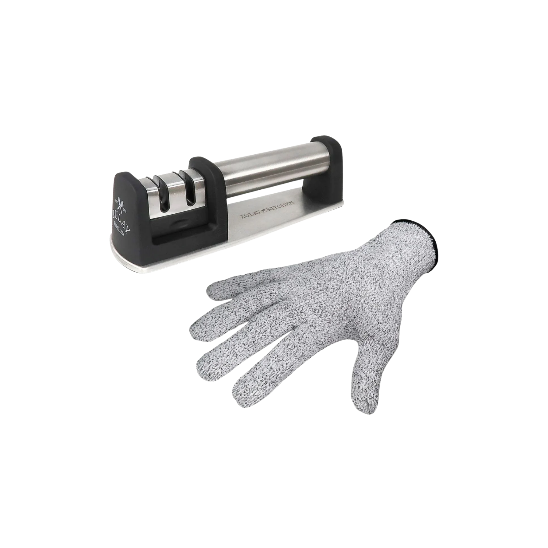 Knife Sharpener & Cut-Resistant Glove (2-Stage) by Zulay Kitchen