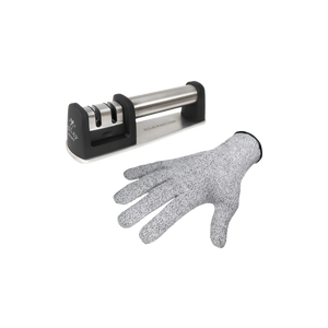 Knife Sharpener & Cut-Resistant Glove (2-Stage) by Zulay Kitchen
