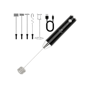 LUX™ Handheld Milk Frother – Rechargeable, 4 Whisks (Black) by Zulay Kitchen 