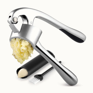 Large Garlic Press & Roller Set- Chrome by Zulay Kitchen