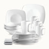 Porcelain Square Dinnerware Set -16 Piece Set by Zulay Kitchen