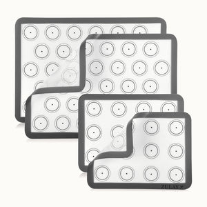 Macaron Silicone Baking Mats - 4 Piece Set-Gray by Zulay Kitchen