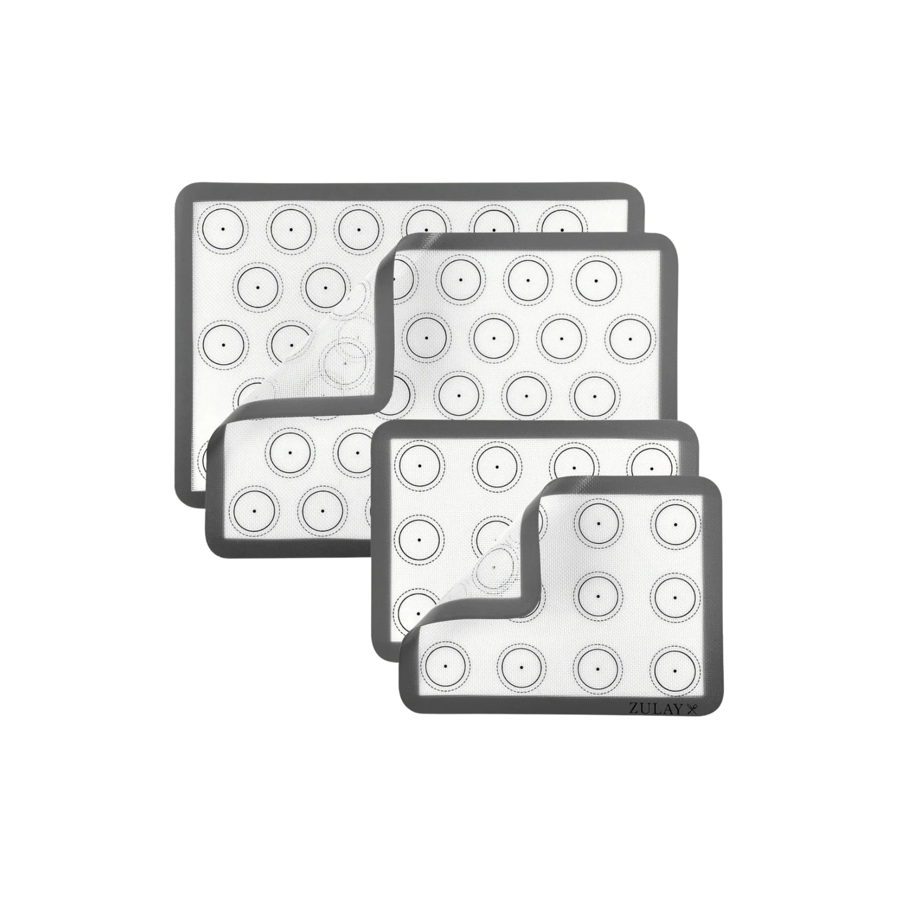 Macaron Silicone Baking Mats - 4 Piece Set-Gray by Zulay Kitchen
