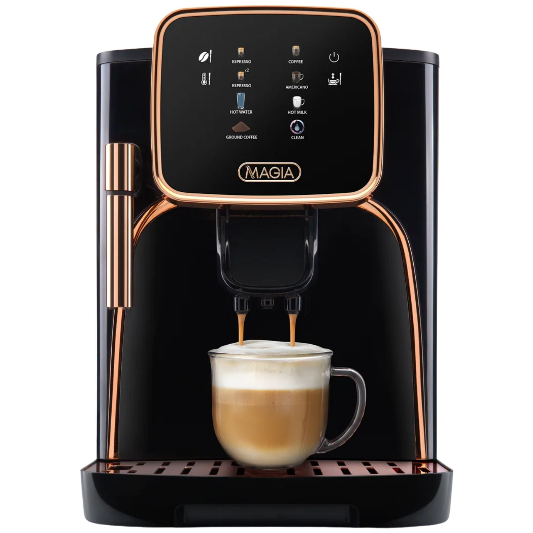Magia Clasica Automatic Espresso Machine - Black & Copper by Zulay Kitchen