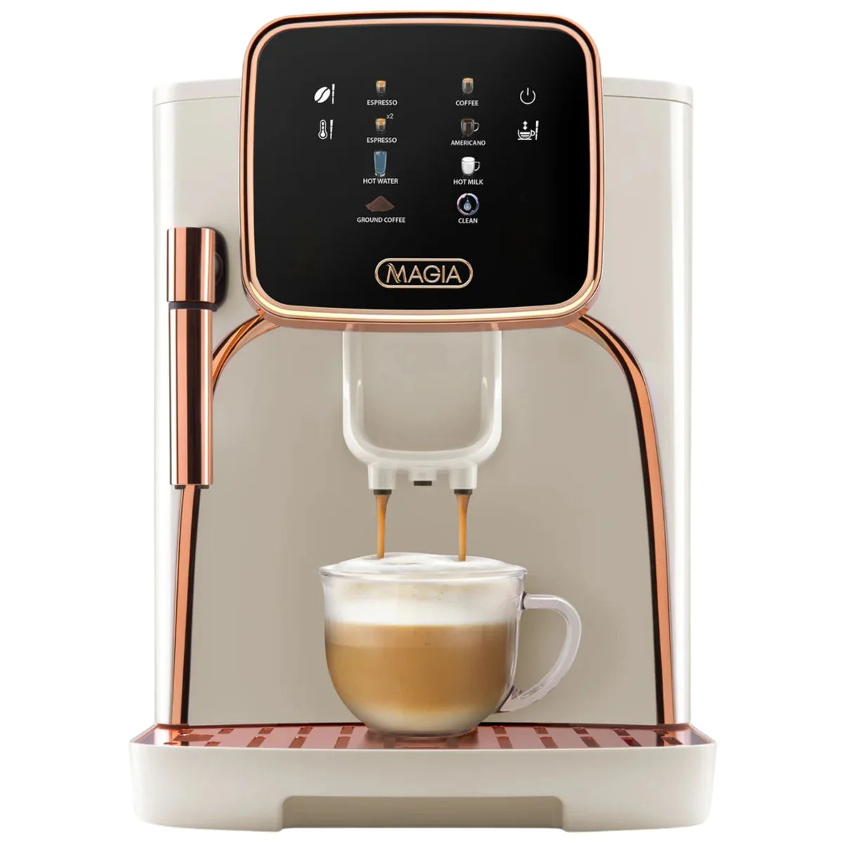 Magia Clasica 2-Cup Black Copper Fully Automatic Espresso Machine-With Grinder - Thumbnail 5
