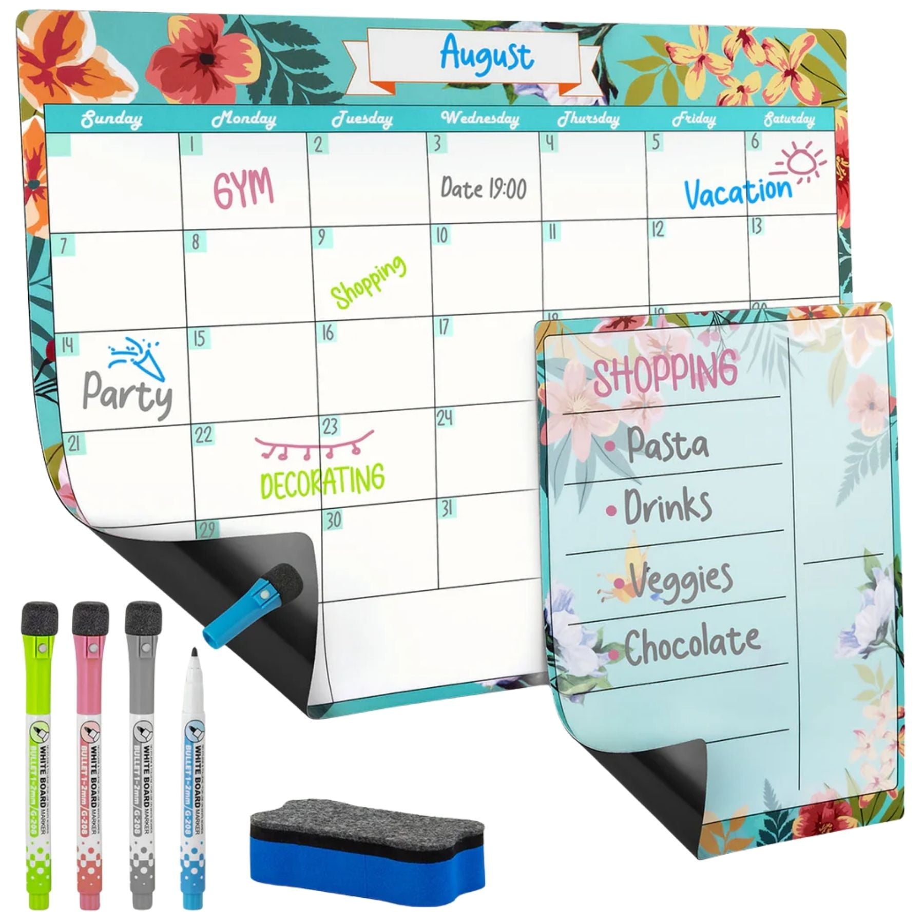 Magnetic Dry Erase Calendar Whiteboard Kit - Flower by Zulay Kitchen