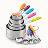 Measuring Cups and Spoons (Multicolored) - Set of 10 by Zulay Kitchen