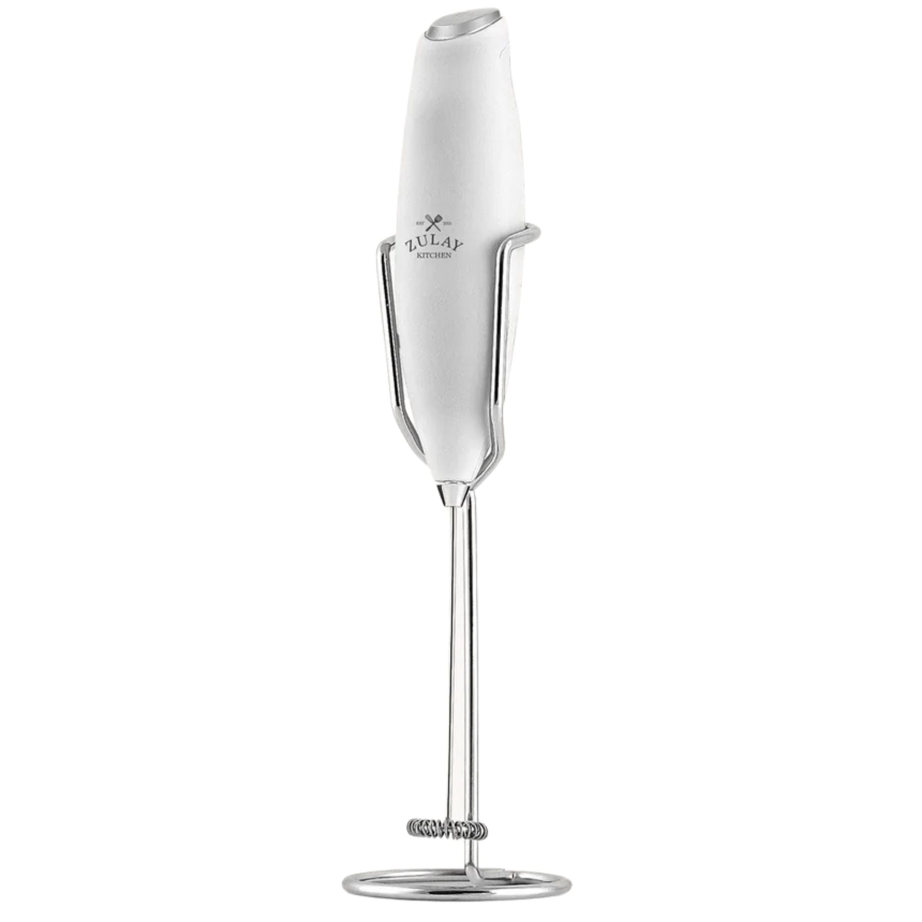Milk Boss Milk Frother With Holster Stand - White by Zulay Kitchen