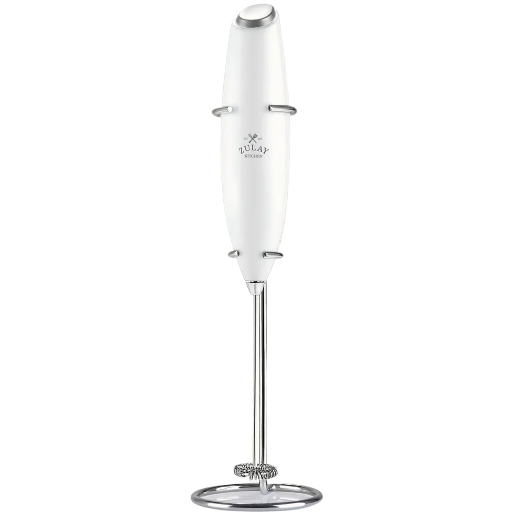 Classic Milk Frother With Stand White by Zulay Kitchen