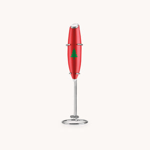 Milk Frother With Stand (Christmas Edition) Christmas Red  by Zulay Kitchen 