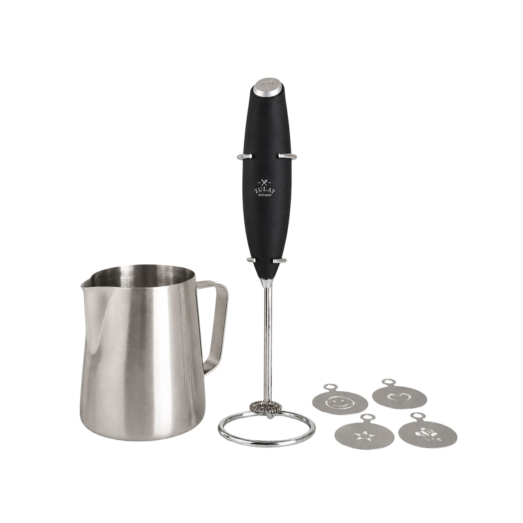 Complete Milk Frother Set - Black by Zulay Kitchen