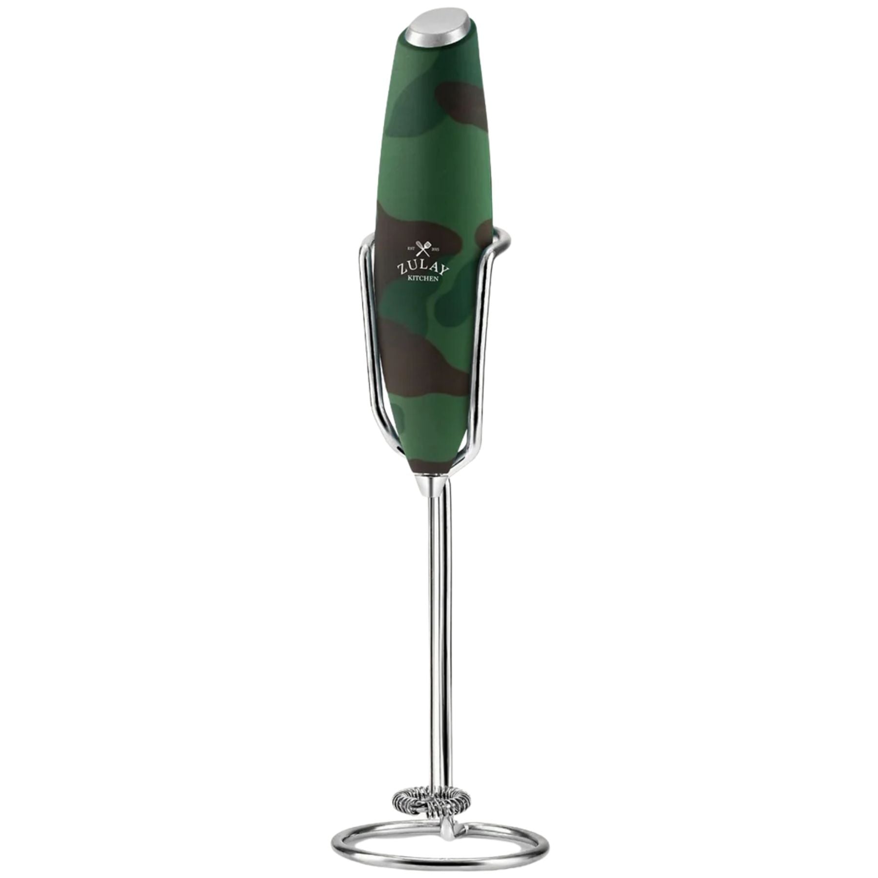 Milk Frother With Holster Stand-Green Camo by Zulay Kitchen