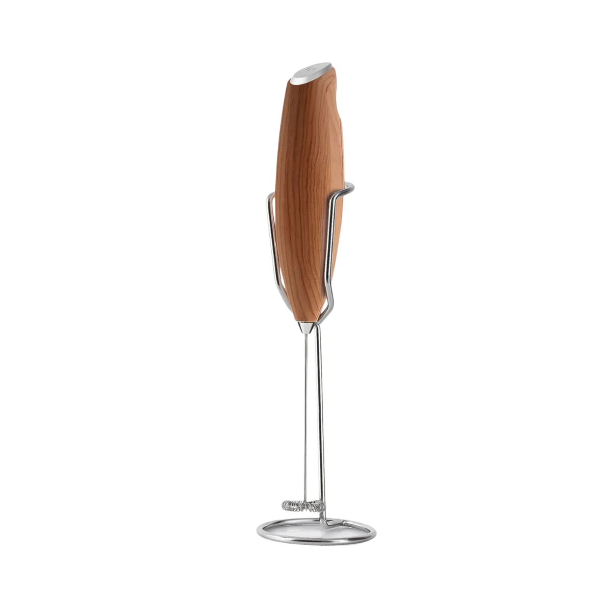 Milk Frother With Holster Stand - Marble Design - Oak by Zulay Kitchen