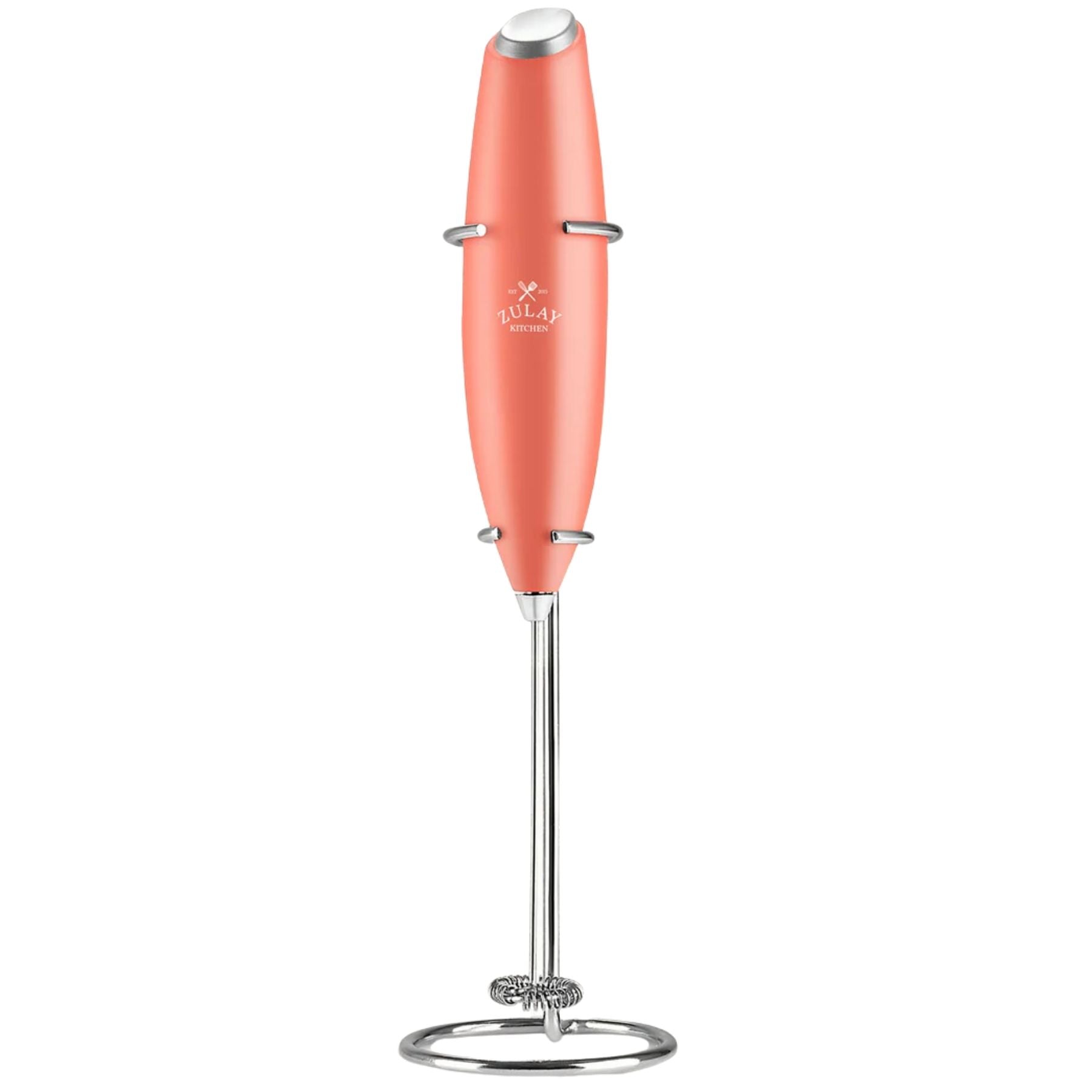 Milk Frother With Stand - Deluxe Orange by Zulay Kitchen
