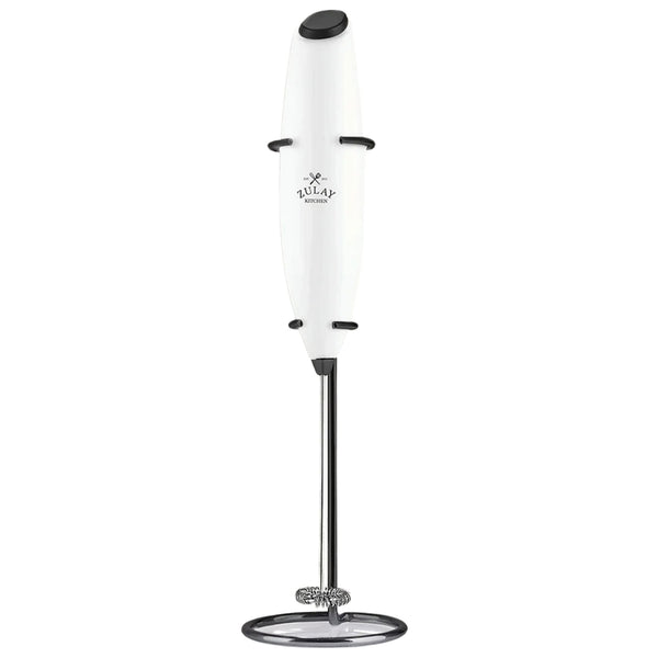 Milk Frother With Stand - White Black by Zulay Kitchen 