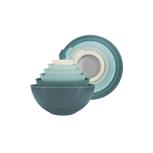 12-Piece Plastic Mixing Bowls Set with Lids - Turquoise Ombre by Zulay Kitchen
