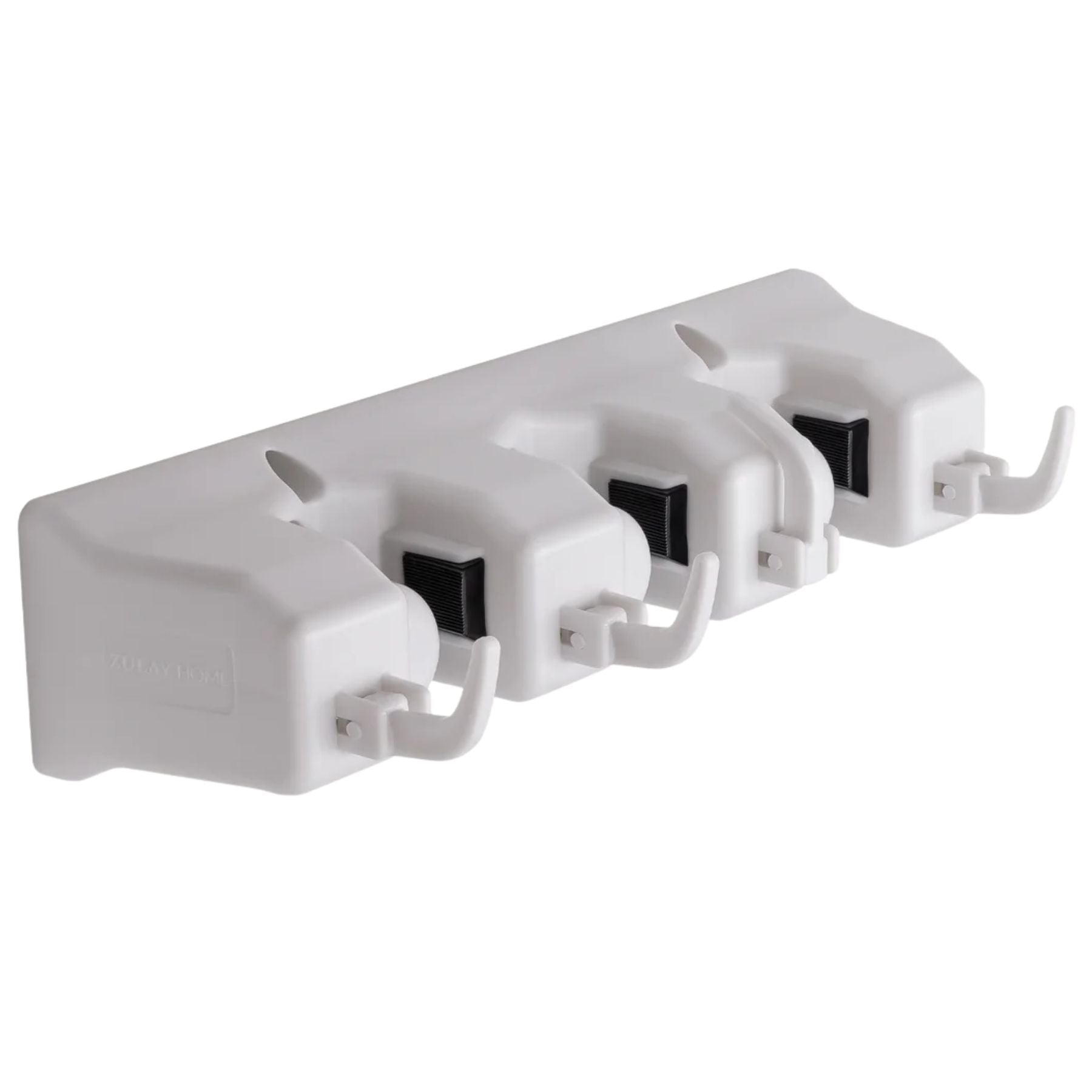 Mop and Broom Organizer Wall Mount - 3 Slots White by Zulay Kitchen