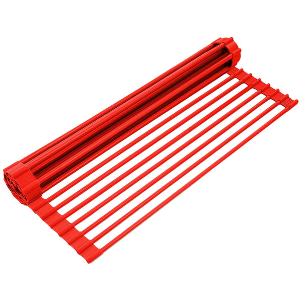 Multipurpose Roll-Up Sink Drying Rack 20.5" - Red by Zulay Kitchen