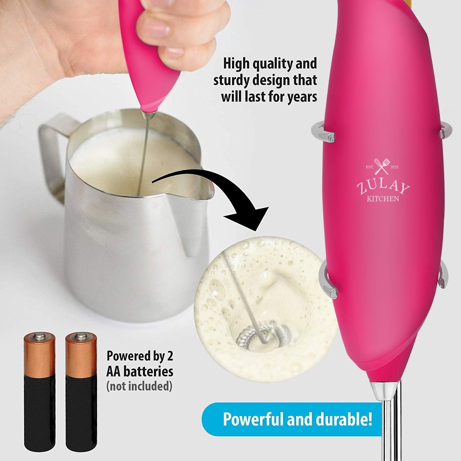 Powerful One Touch Milk Frother by Zulay Kitchen