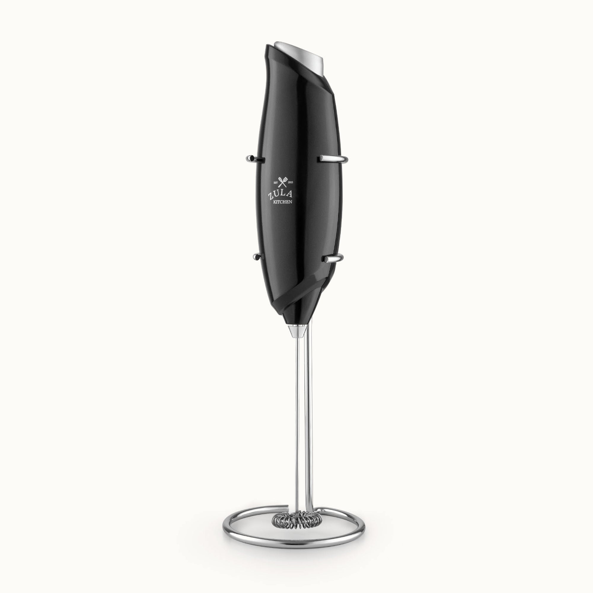 One Touch Milk Frother-Metallic Black by Zulay Kitchen