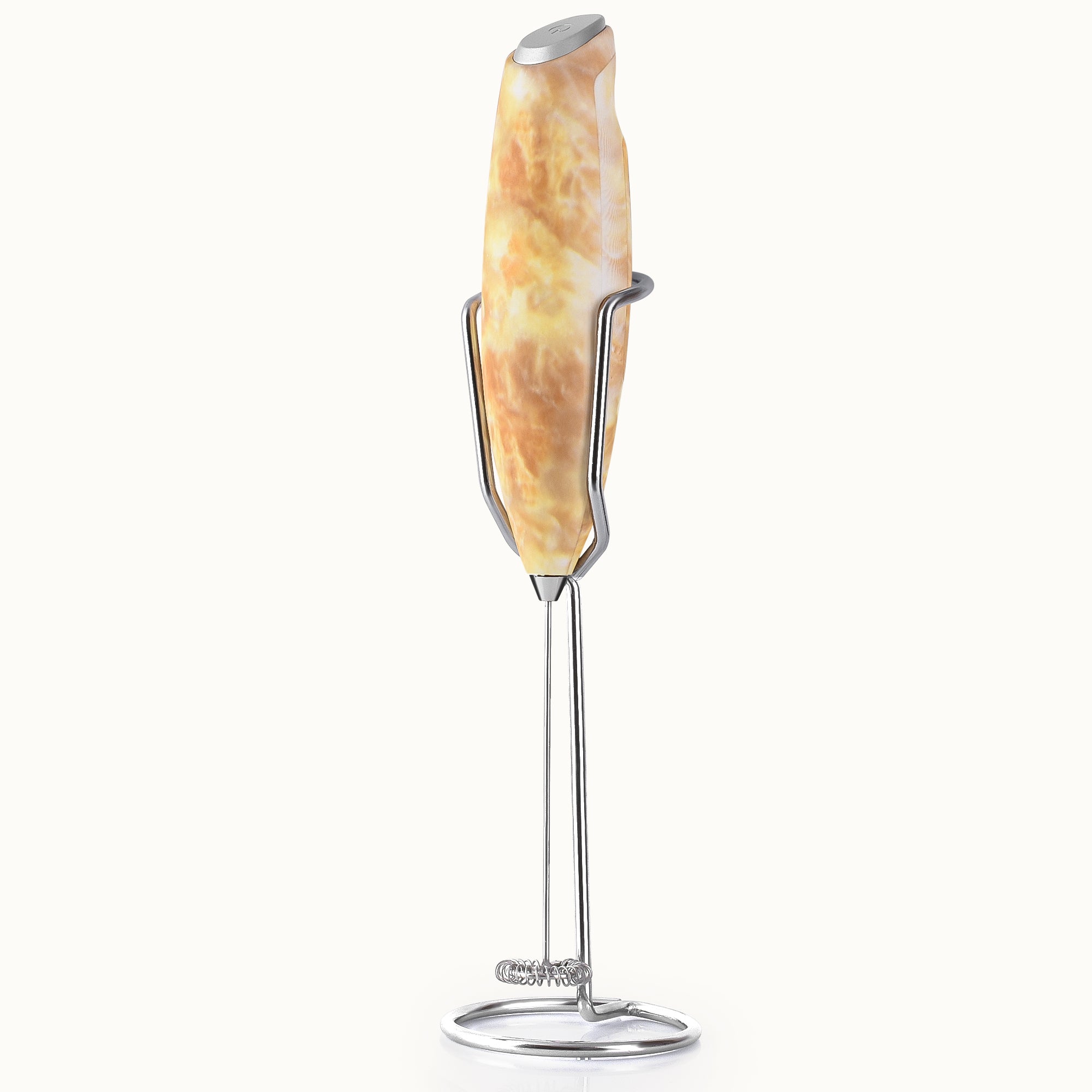 Milk Frother With Holster Stand - Marble Design - Granite by Zulay Kitchen
