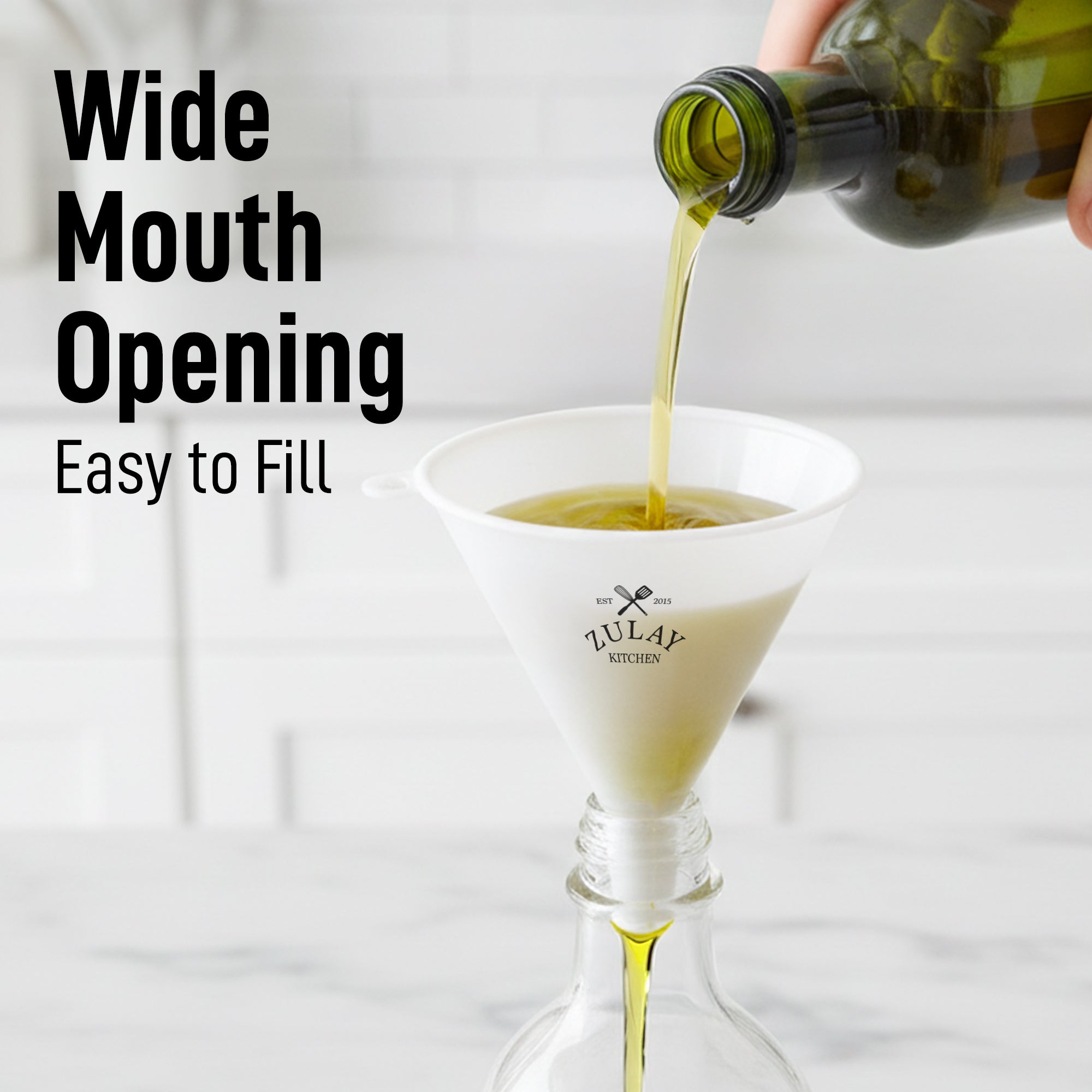 Designed with a Cone Shaped Structure and Narrow Spout Funnels by Zulay Kitchen