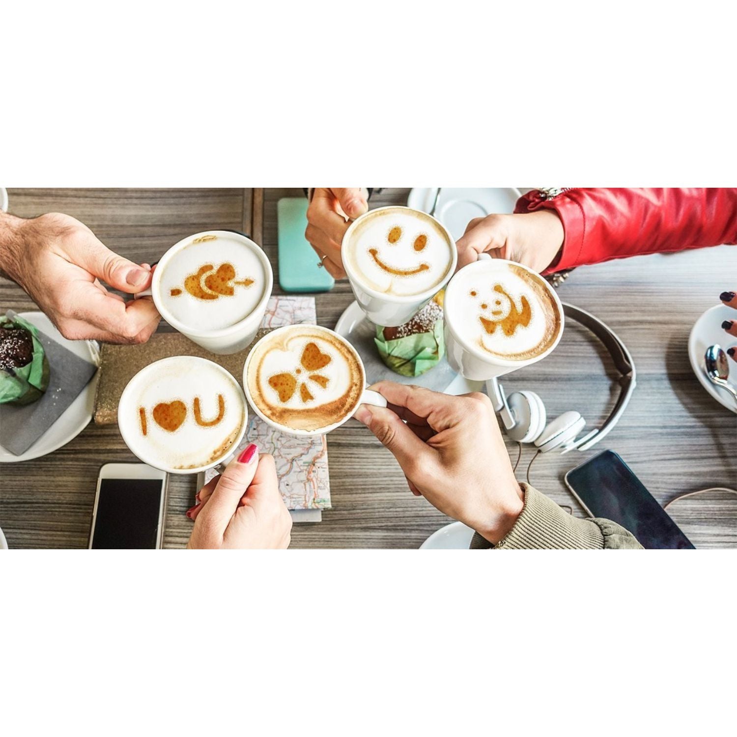 Zulay Kitchen Latte Art Stencils - Thumbnail 2