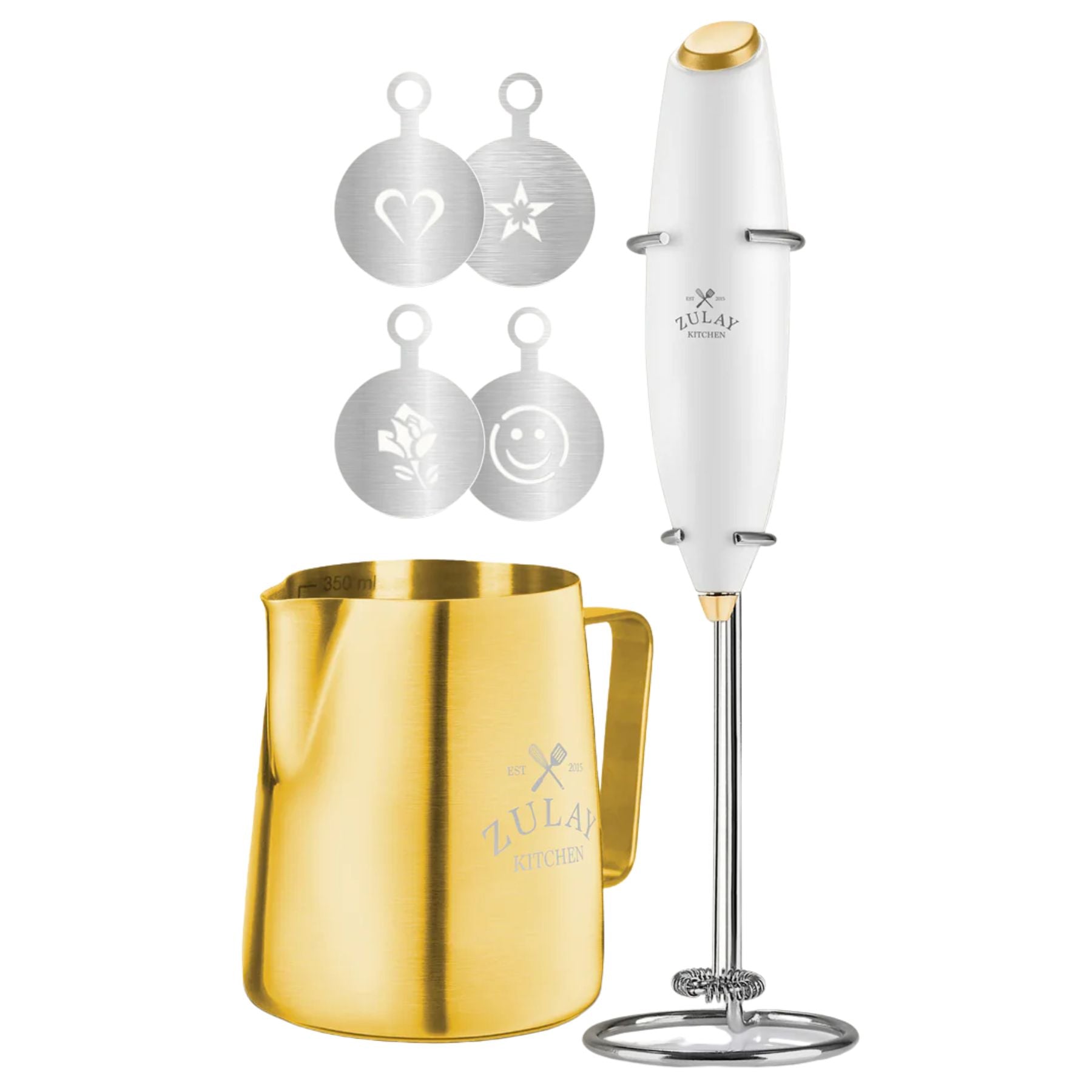 Zulay Kitchen Premium Latte Art Kit Gold