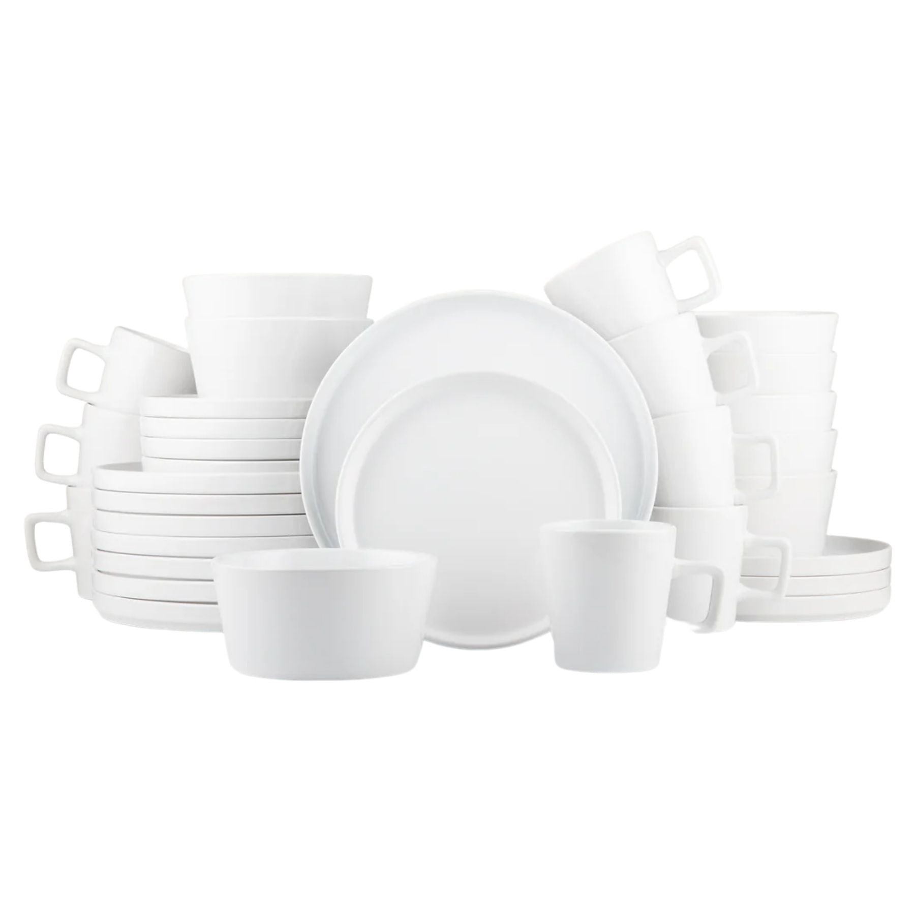 Zulay Kitchen White Stoneware Dinner Set 32 Piece