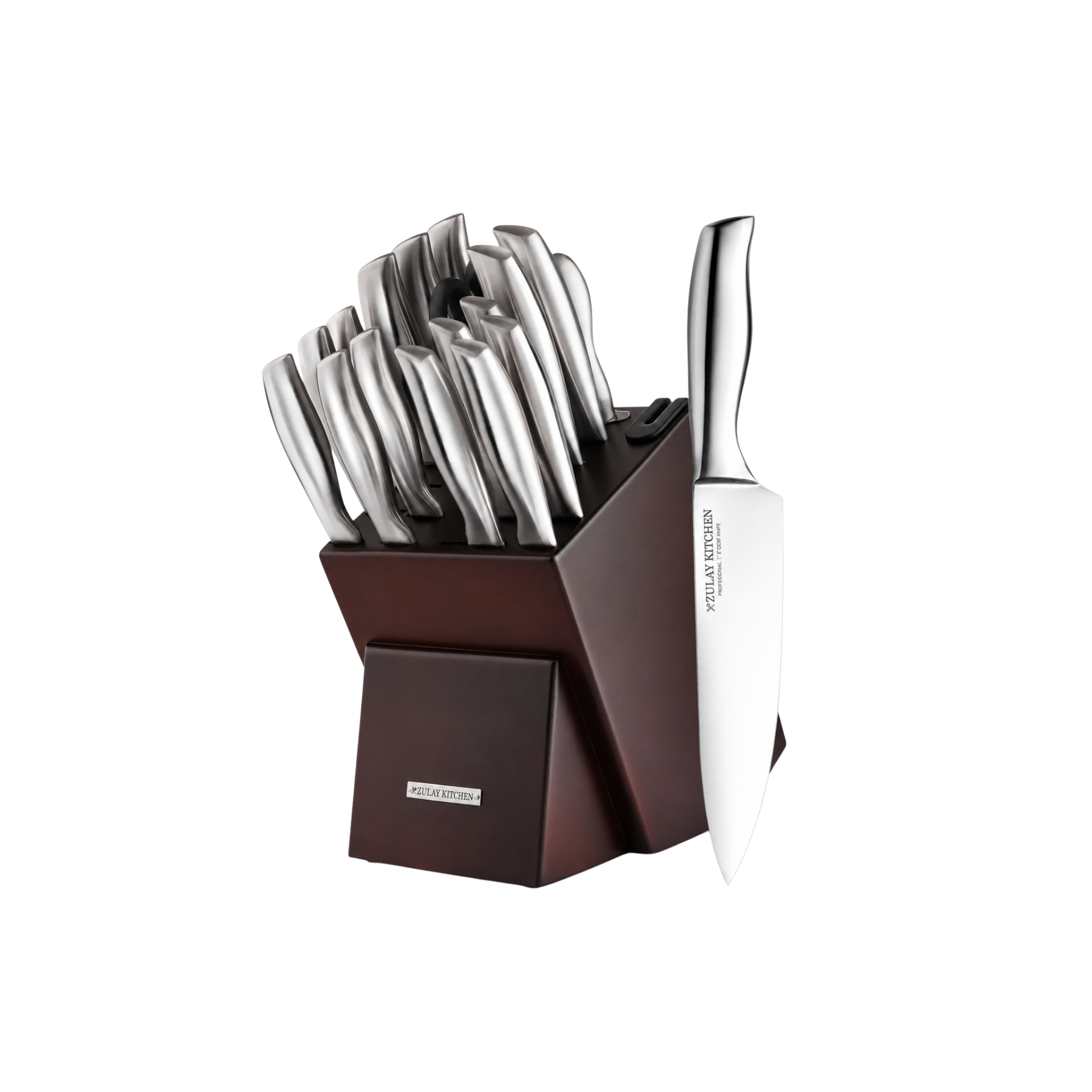 Stainless Steel Kitchen Knife Set 18pc Dark Brown by Zulay Kitchen