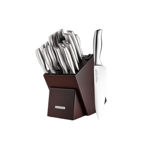 Stainless Steel Kitchen Knife Set 18pc Dark Brown by Zulay Kitchen