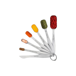 Stainless Steel Rectangular Measuring Spoons Set - Slim Design (Set of 7) by Zulay Kitchen