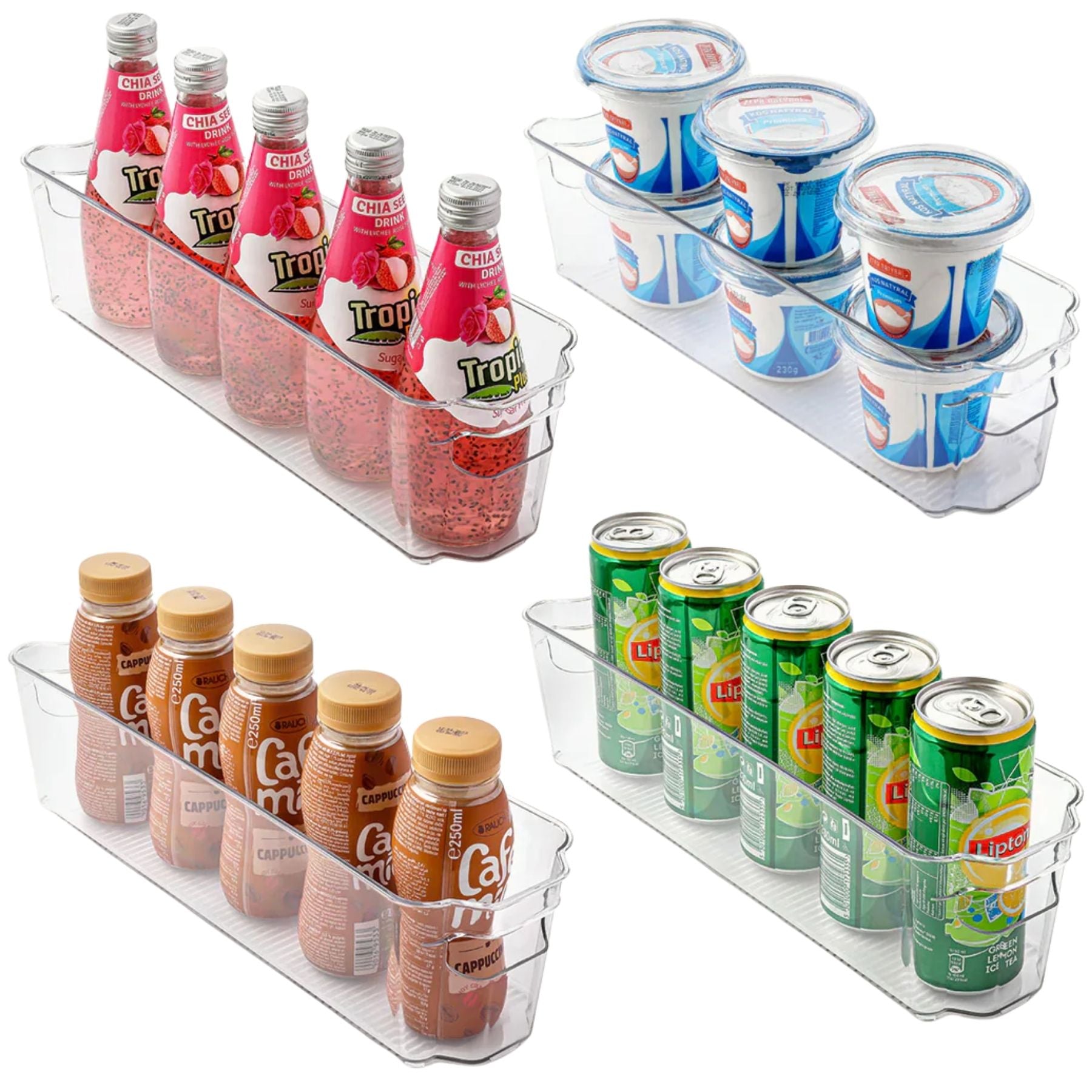Clear Refrigerator Organizer Bins - Narrow by Zulay Kitchen