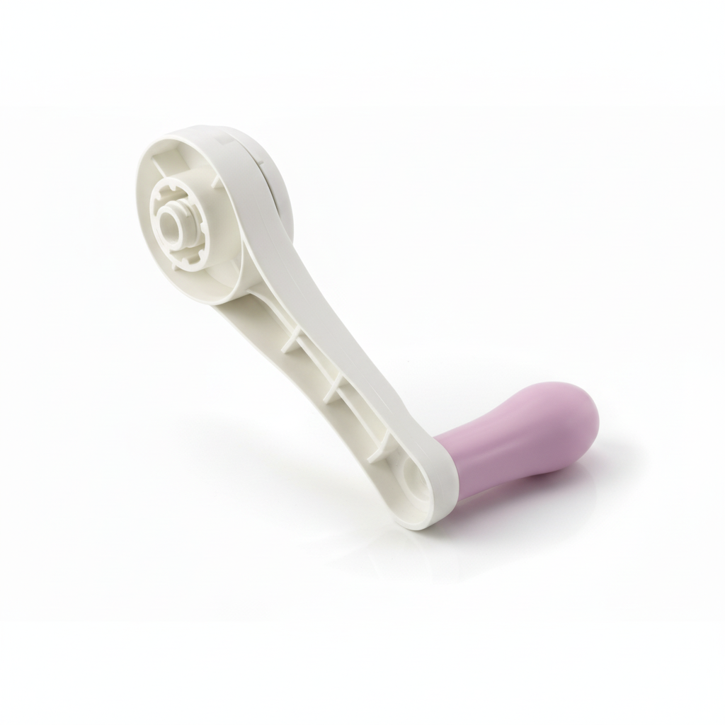 Rotary Cheese Grater 5 Blade Handle (Pink and White) - Replacement Part - Zulay Kitchen 
