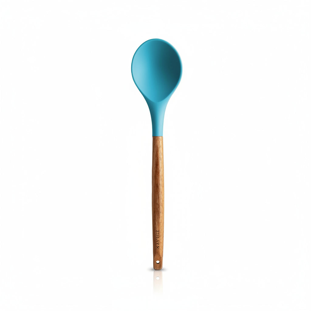 Serving Spoon Blue_Silicone-Utensils-Set-5-Piece-with-Acacia-Wood-Handles-Zulay-Kitchen